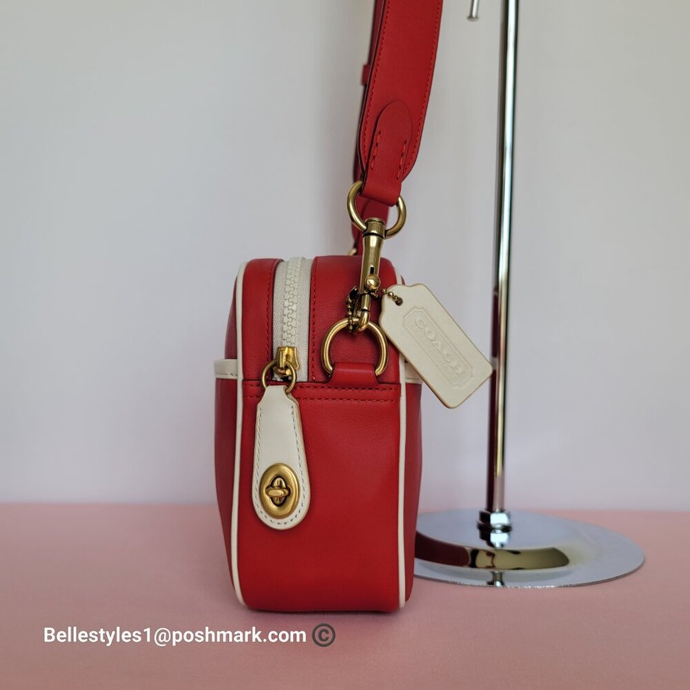 COACH Unisex 1941 Camera Glovetanned Leather with COACH Stamp Crossbody Bag⭐ - Picture 7 of 16